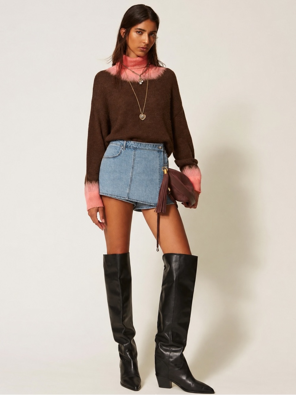 ZARA Light Wash Denim Wrap Skort NWT 
Distressed Wash Size XL